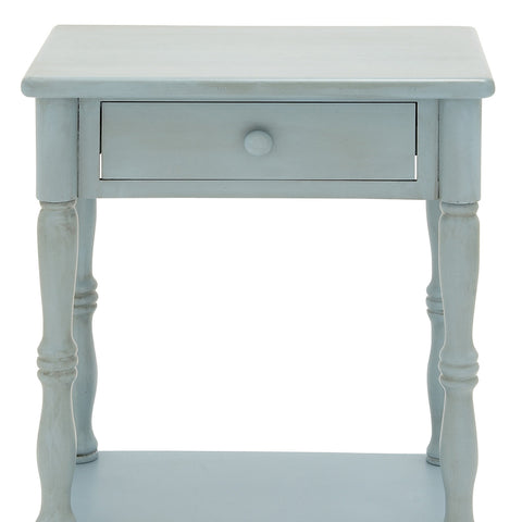 Urban Designs Laurie 31" Weathered Wooden Nightstand with Drawer - Baby Blue