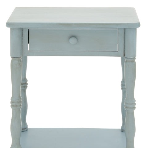 Urban Designs Laurie 31" Weathered Wooden Nightstand with Drawer - Baby Blue