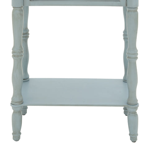 Urban Designs Laurie 31" Weathered Wooden Nightstand with Drawer - Baby Blue
