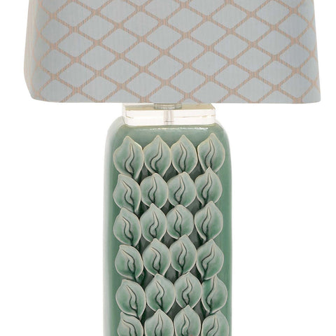 Urban Designs Hand-crafted Calla Lily Ceramic Floral Table Lamp - Teal