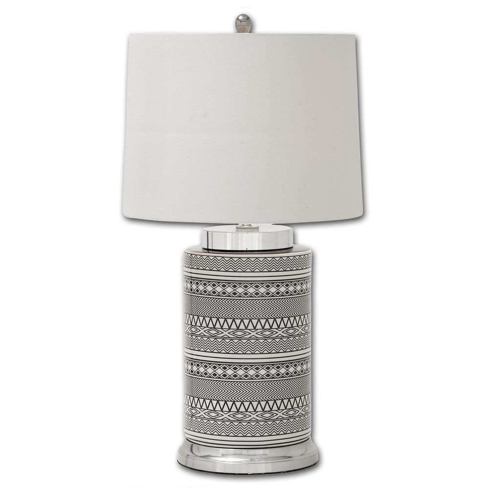 Urban Designs Tribal Bands Tall Ceramic Table Lamp