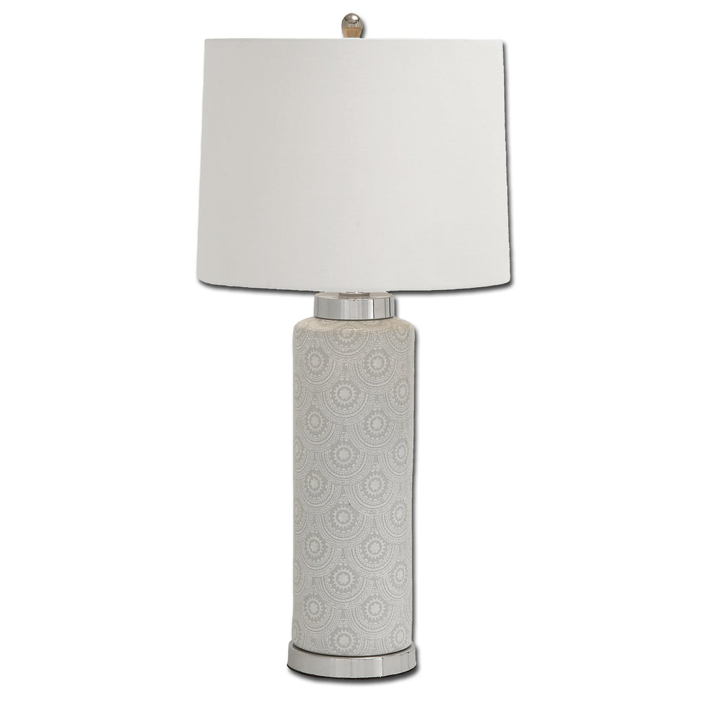 Urban Designs Artisan Scallop Design Tall Ceramic Table Lamp