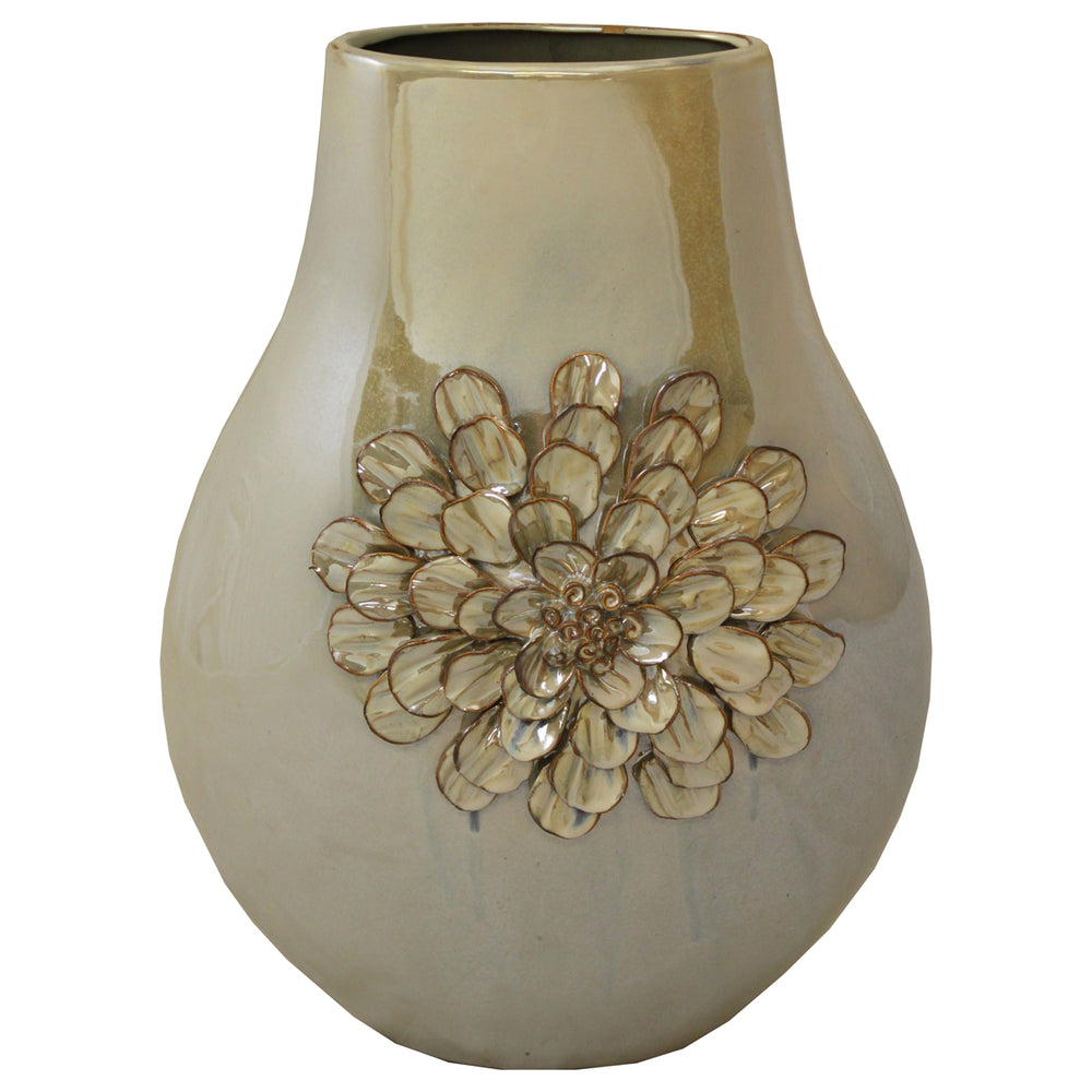 Urban Designs Artisan Handcrafted Ceramic Flower Round Accent Vase