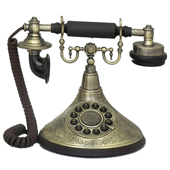 Urban Designs Antique Reproduction Functional 1920's Brass Cradle Push Button Telephone