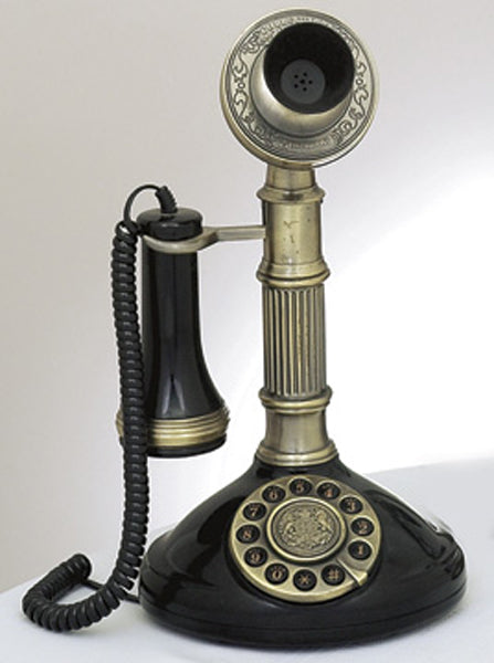 Antique Reproduction Functional Classic 1910 Roman Column Candlestick Telephone