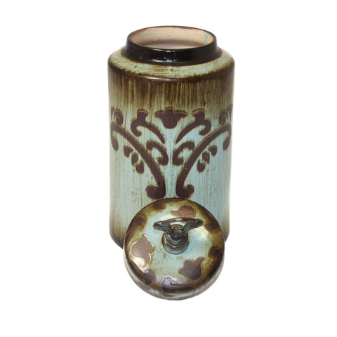 Urban Designs Patmos 16" Tall Ceramic Decorative Accent Jar - Turquoise