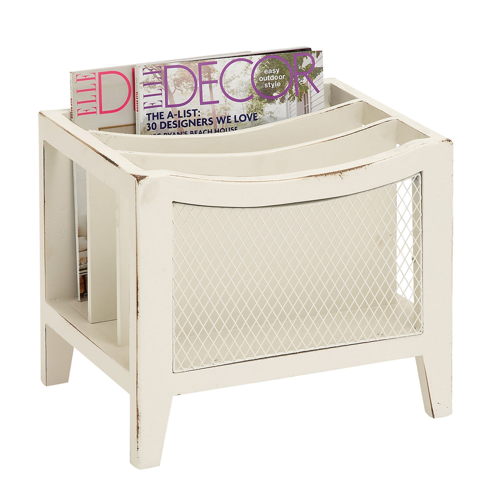 Urban Designs Weathered Wooden Magazine Rack - Beige