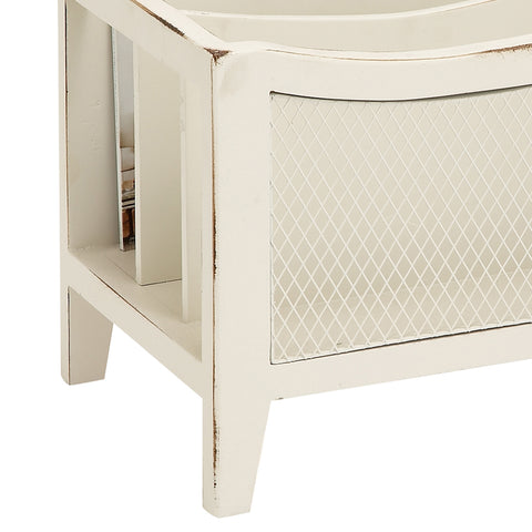 Urban Designs Weathered Wooden Magazine Rack - Beige