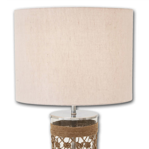 Urban Designs Tall Clear Glass and Jute Table Lamp