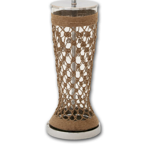 Urban Designs Tall Clear Glass and Jute Table Lamp