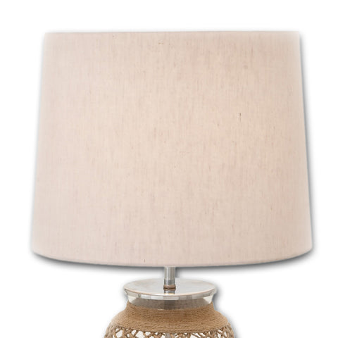 Urban Designs 28-Inch Clear Glass and Jute Table Lamp