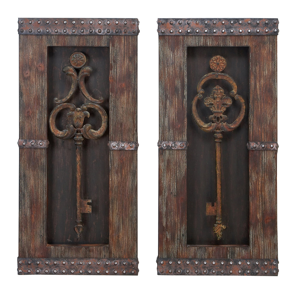 Urban Designs Vintage Metal Keys Wall Art Decor - 2 Piece Set