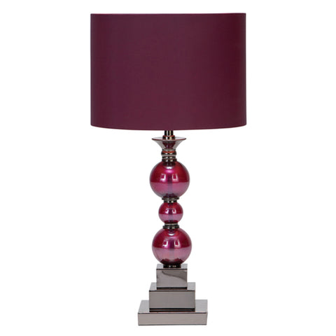 Urban Designs Loft Chic Metal & Glass Table Lamps (Set of 2) Purple Red