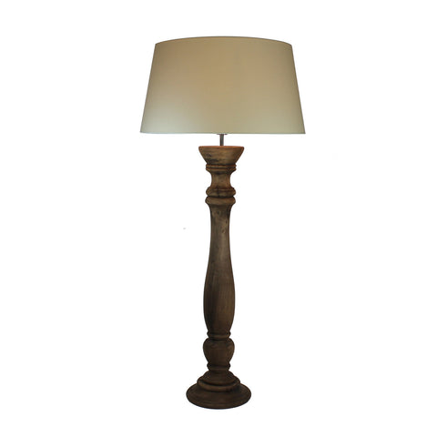 Urban Designs Bellini 50-Inch Handcrafted Wood And Empire White Linen Floor Lamp