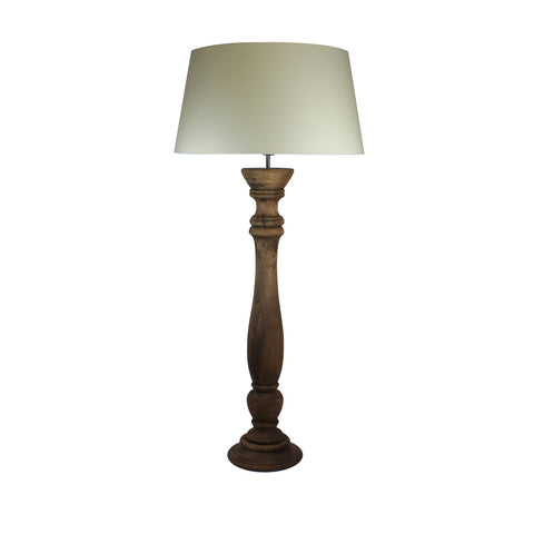 Urban Designs Bellini 50-Inch Handcrafted Wood And Empire White Linen Floor Lamp