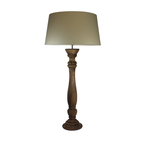 Urban Designs Bellini 50-Inch Handcrafted Wood And Empire Beige Linen Floor Lamp