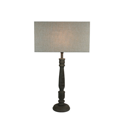 Urban Designs Tarum 29-Inch Candlestick Greywash Wood Table Lamp
