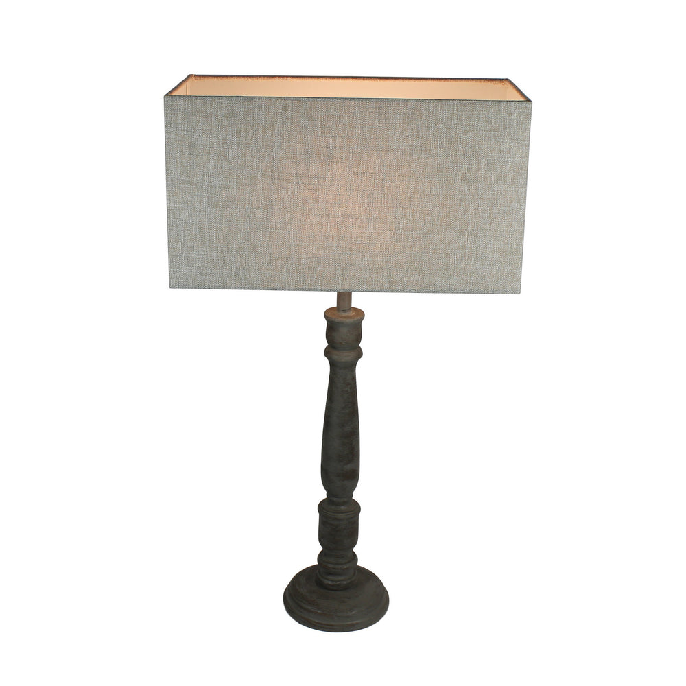 Urban Designs Tarum 29-Inch Candlestick Greywash Wood Table Lamp