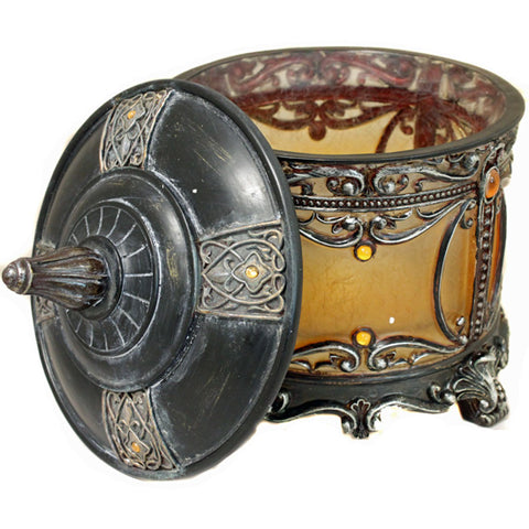 Contempo Polyresin Decorative Display Box - Amber Orange