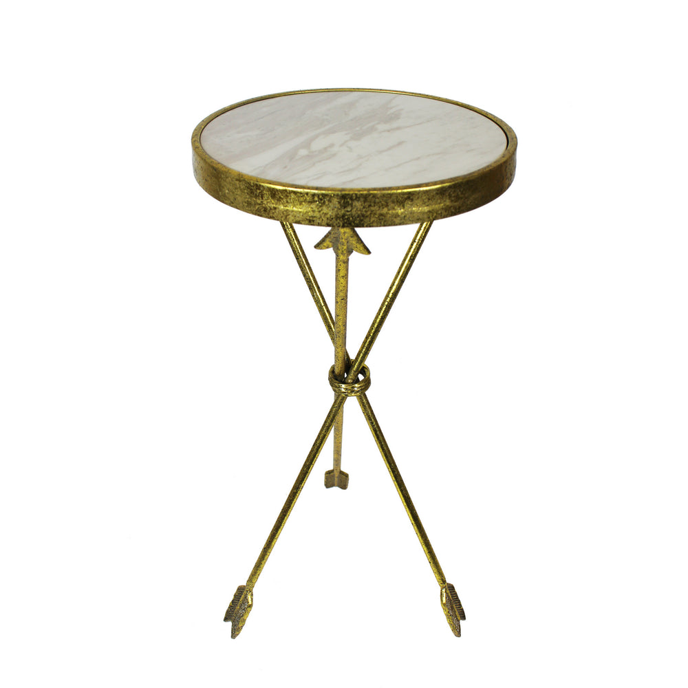 Urban Designs Arrow 30-Inch Marble Round Side Table