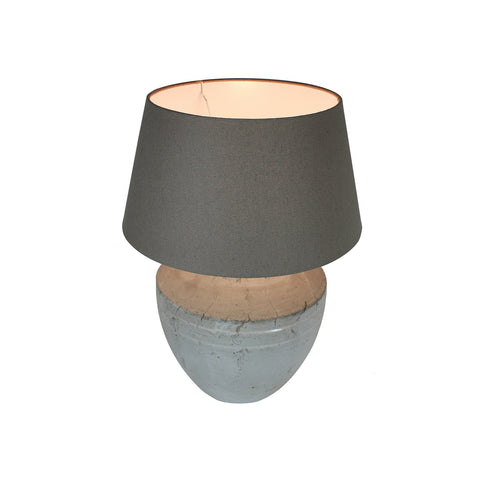 Urban Designs 22-Inch Antique Round White Gray Wash Ceramic Table Lamp