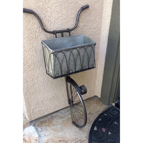 Urban Designs Farmhouse Vintage Style Wall Metal Bicycle Pot Planter