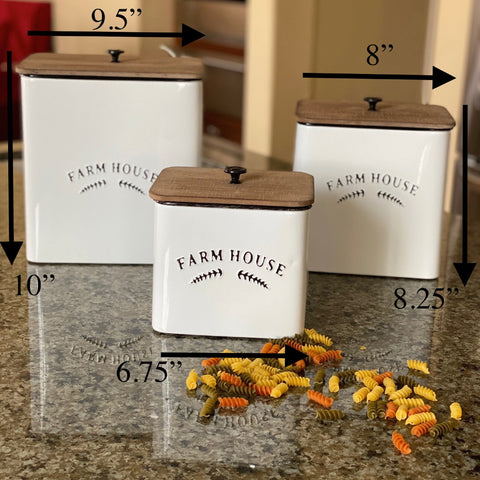 Urban Designs Vintage Inspiration 3-Piece Decorative Metal Canister Set