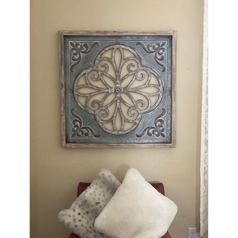 Urban Designs Alene Handcrafted Wood Metal Framed Wall Decor