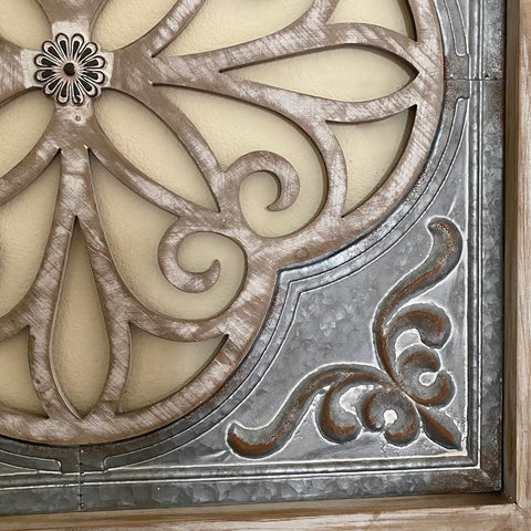 Urban Designs Alene Handcrafted Wood Metal Framed Wall Decor