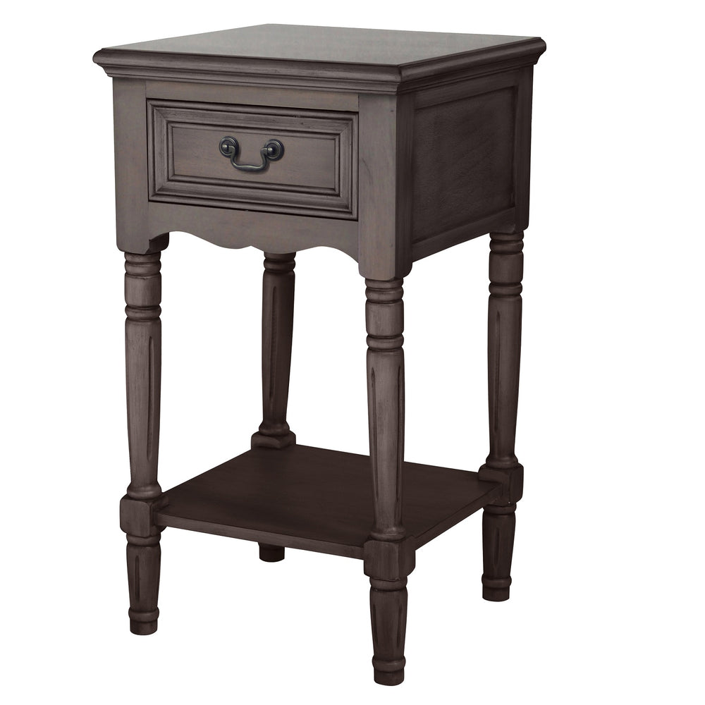 Urban Designs Solid Wood Night Stand Table - Grey-Brown
