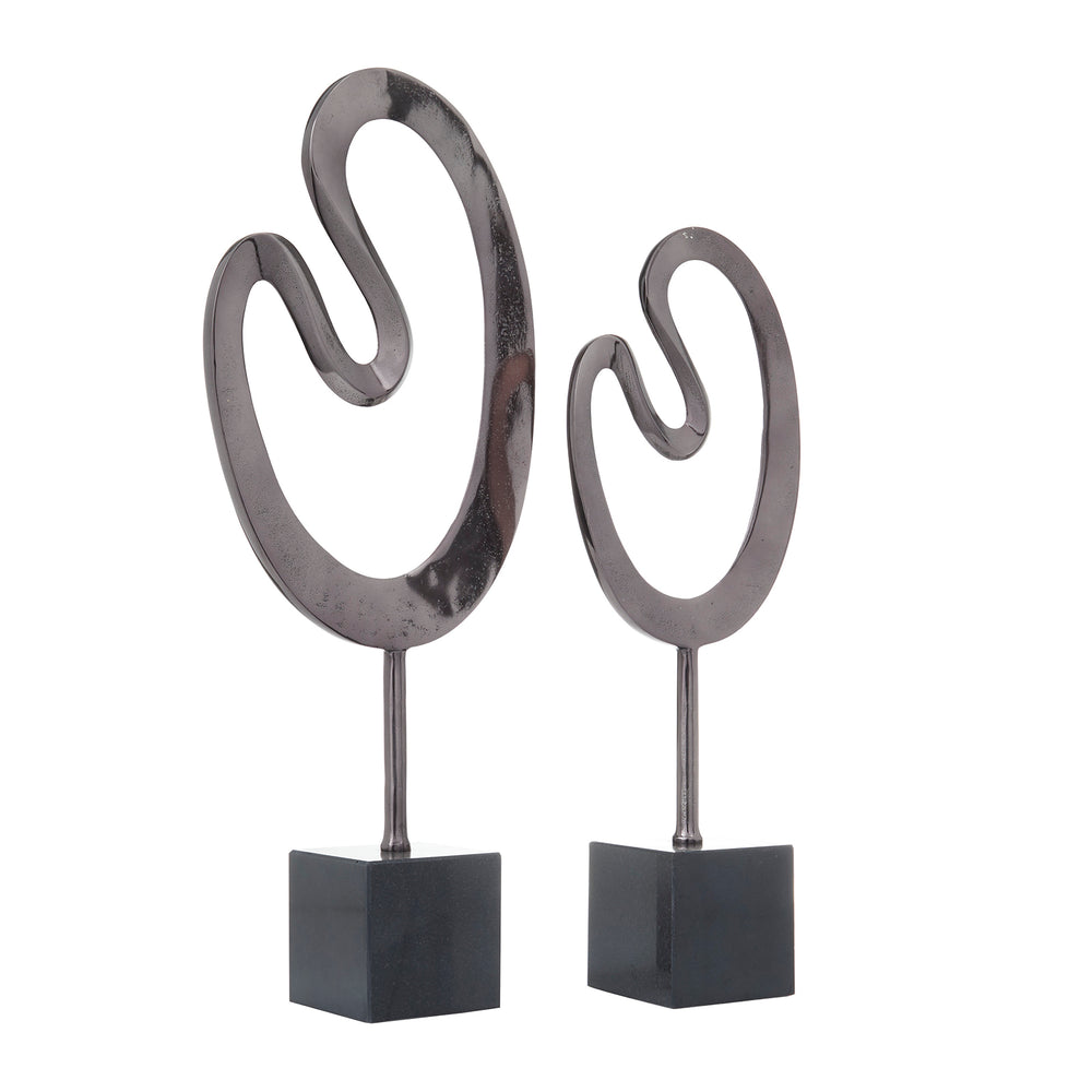 Urban Designs Abstract Black Metal Sculptures - Set of 2