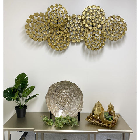 Urban Designs Sparks Contemporary Rounded Icons Metal Wall Art - Gold
