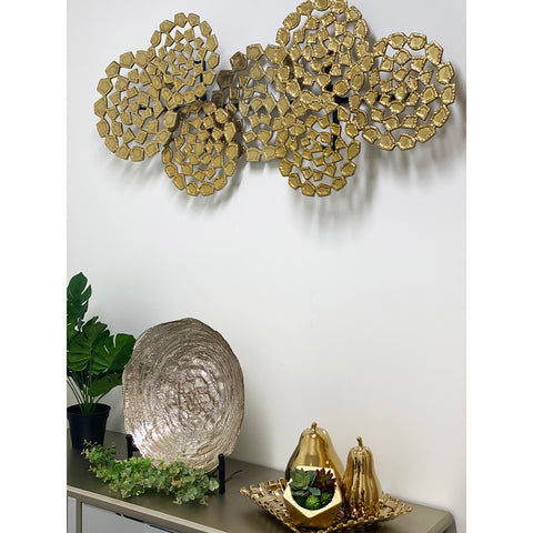 Urban Designs Sparks Contemporary Rounded Icons Metal Wall Art - Gold