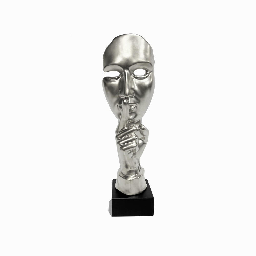 Urban Designs Modern Abstract Tabletop Sculpture Bust Decor - Silver
