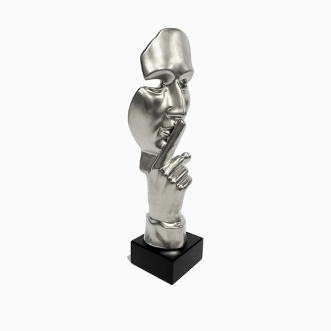 Urban Designs Modern Abstract Tabletop Sculpture Bust Decor - Silver