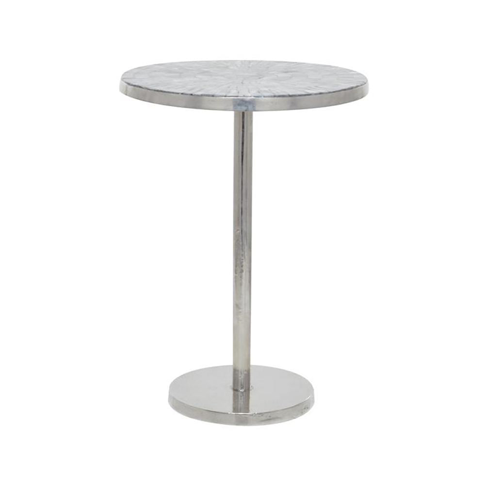 Urban Designs Bria Silver Round Aluminum Accent End Table