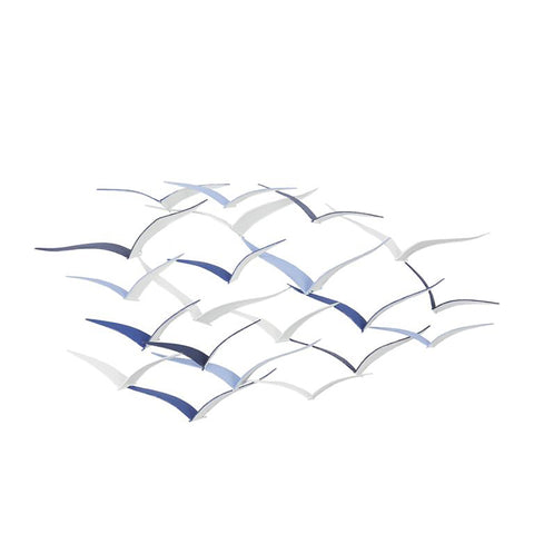 Urban Designs Handcrafted Flock of Birds Metal Wall Art - Blue