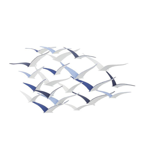Urban Designs Handcrafted Flock of Birds Metal Wall Art - Blue
