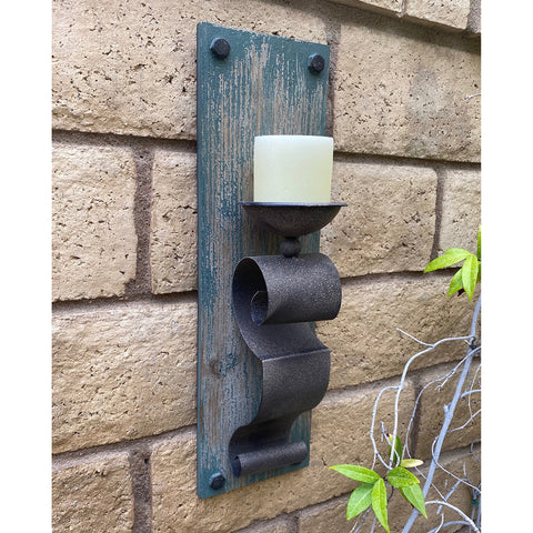 Urban Designs Farmhouse Rustic Wood Candle Wall Sconce - Set of 2