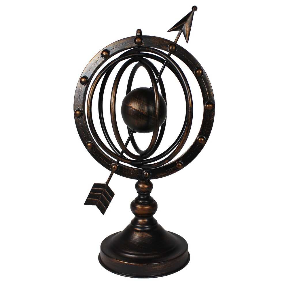 Urban Designs Reflections 17" Armillary Globe Sphere Metal Sculpture