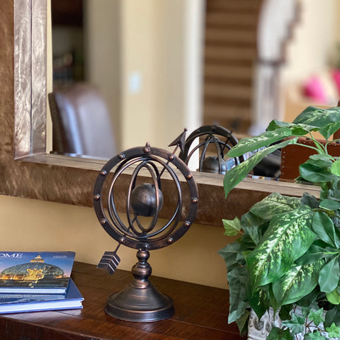 Urban Designs Reflections 17" Armillary Globe Sphere Metal Sculpture