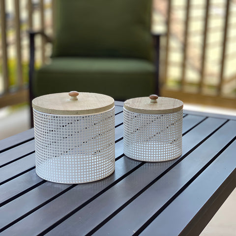 Urban Designs Iron Mesh Decorative Canisters - 2 Piece Set