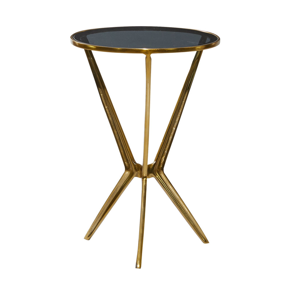 Urban Designs Dartford Round Gold Leaf Accent End Table