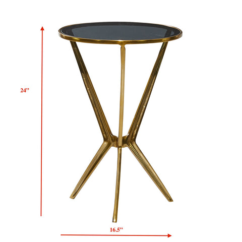 Urban Designs Dartford Round Gold Leaf Accent End Table