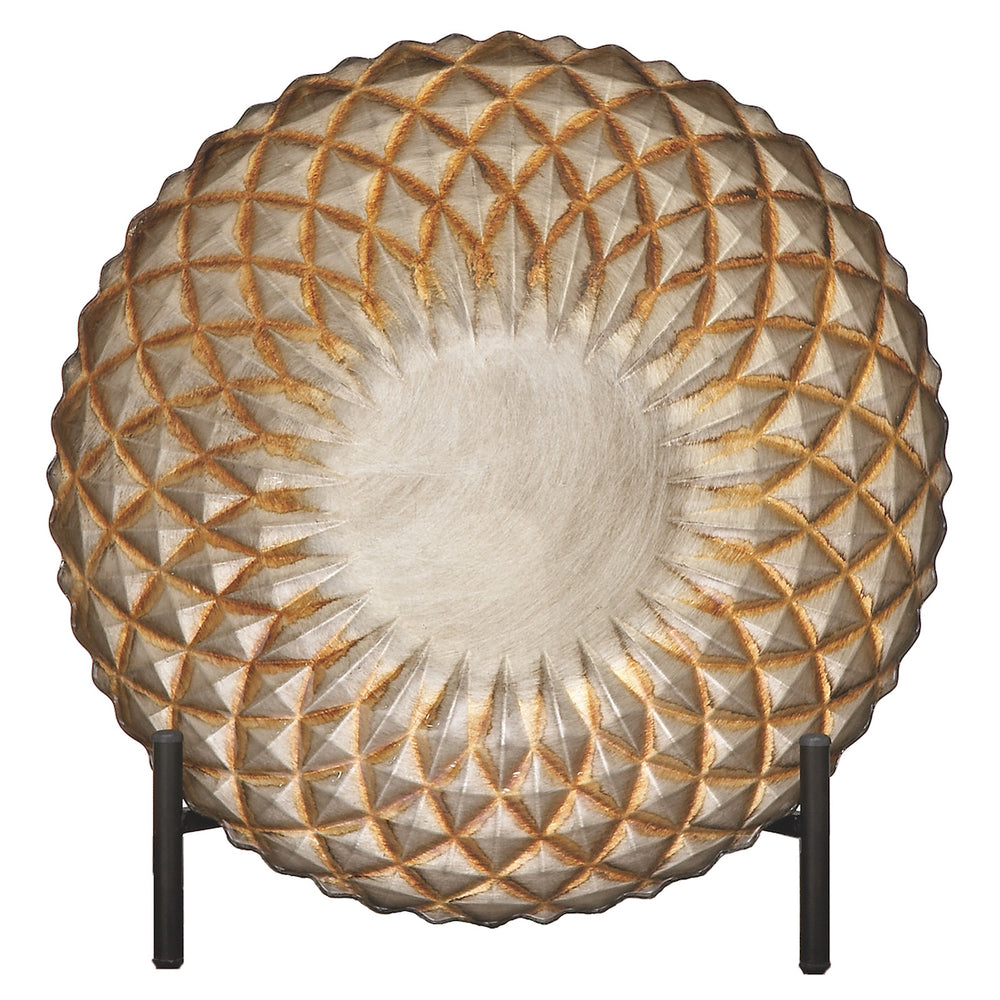 Urban Designs Hand-Painted Artisan Decorative Glass Plate and Stand