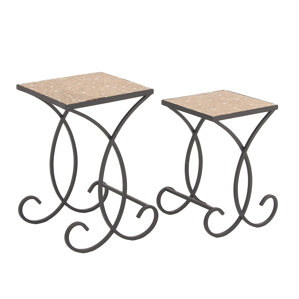 Urban Designs Sandstorm Square Mosaic Nested Accent Tables - Set of 2