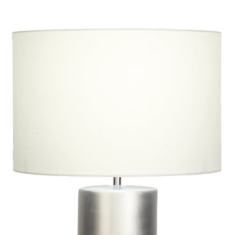 Urban Designs Grey and Silver Column 24-Inch Ceramic Table Lamp