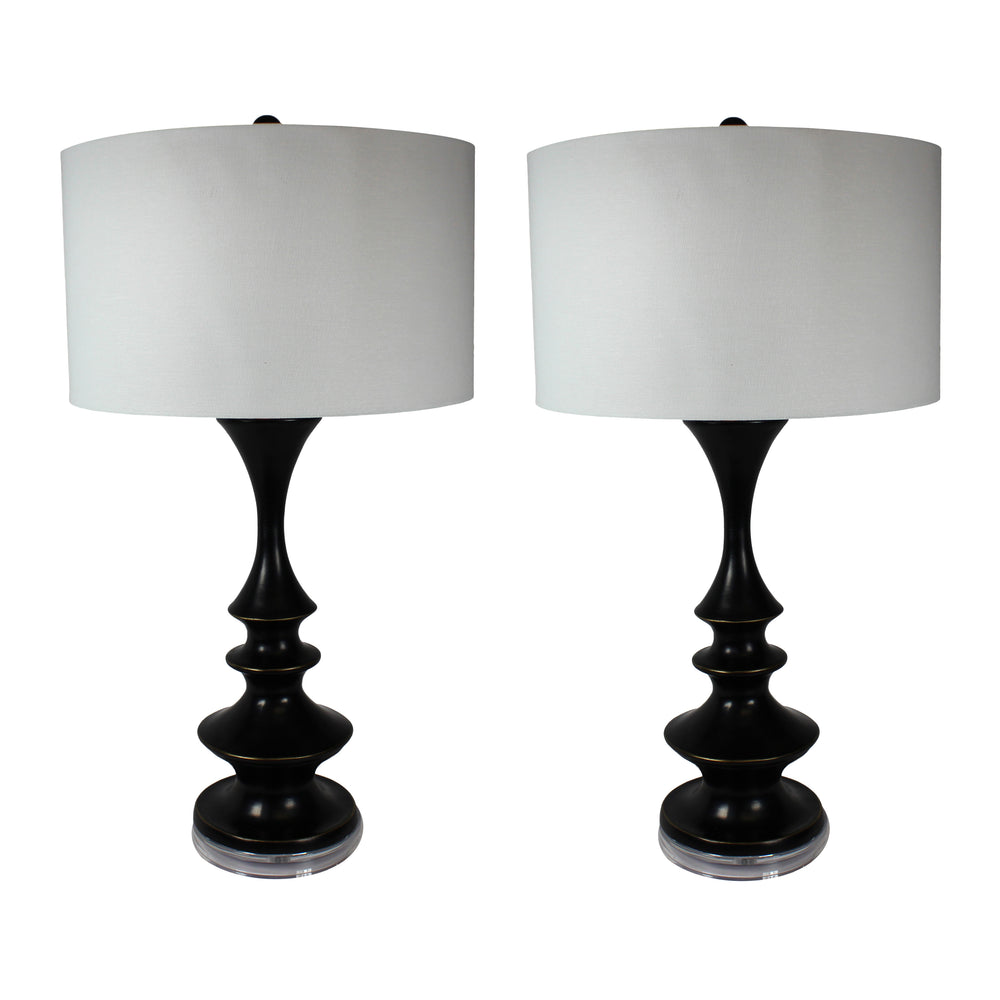 Urban Designs Verano Tall Contemporary Black Table Lamp - Set of 2