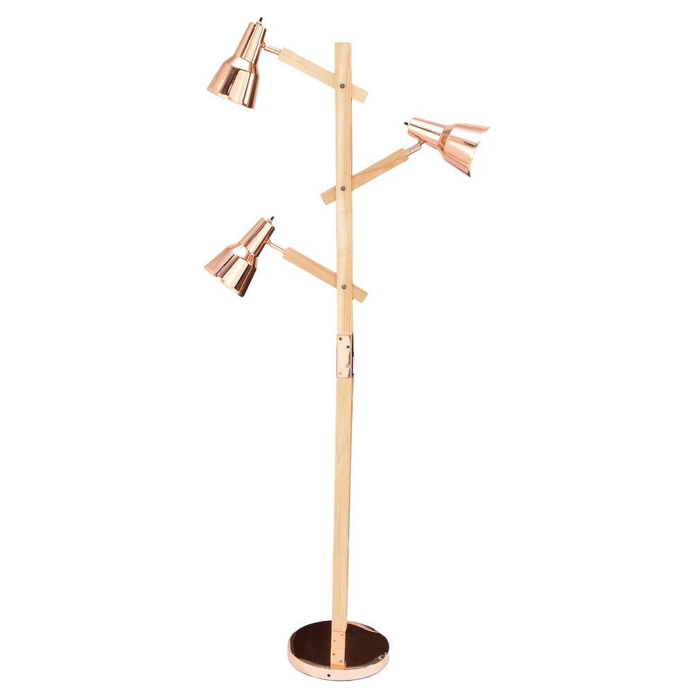 Urban Designs Cadiz Copper Wood 66" Executive Floor Lamp