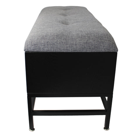 Urban Designs Modena Grey Fabric Rectangular Upholstered Storage Bench